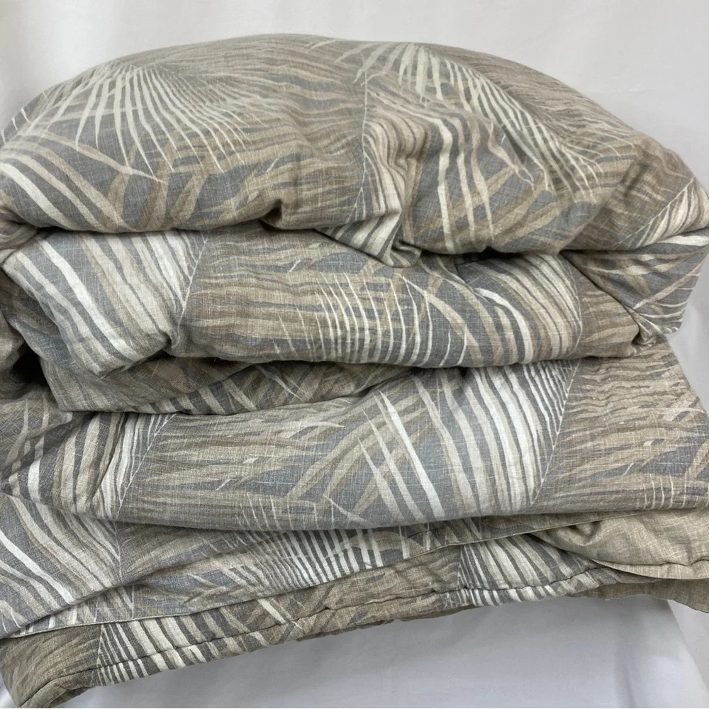 Tommy Bahama | KING Comforter Neutral Beige Green Palm Leaf